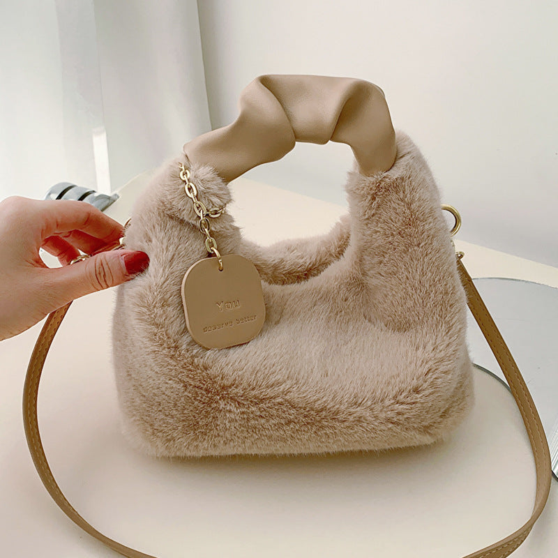 Beaira New Woman Soft Plush Handbags Shoulder Bag Fashion Autumn And Winter Korean Version Simple Crossbody Bags For Traveling Shopping