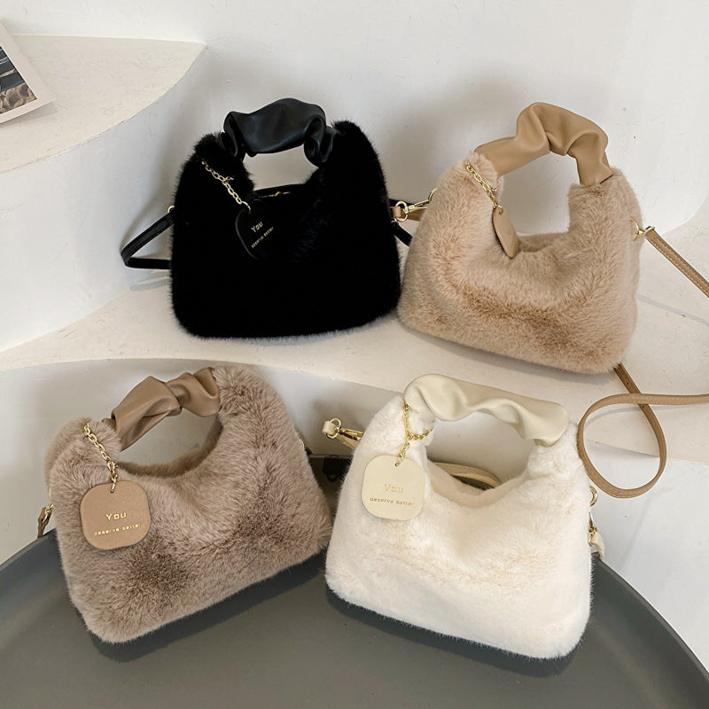 Beaira New Woman Soft Plush Handbags Shoulder Bag Fashion Autumn And Winter Korean Version Simple Crossbody Bags For Traveling Shopping