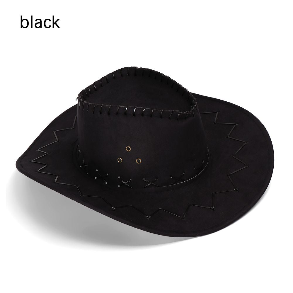 Beaira Western Cowboy Hat for Men Women Kids Fedora Outdoor Wide Brim Faux Leather Summer Wide Brim Beach Travel Cap Black White Pink