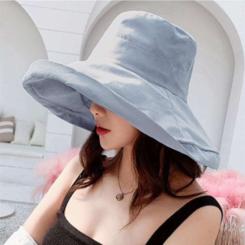 Beaira Women's Hat Bucket hat Panamanian Women Four Seasons Fisherman Hat Big Brim Hat Double-Sided Fisherman Hat Sun Visor Cap