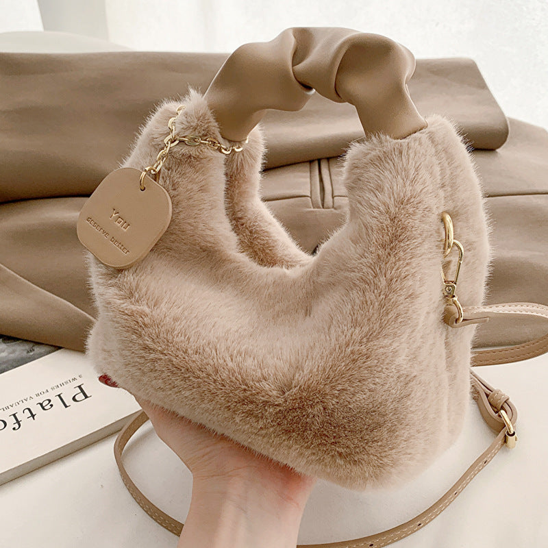 Beaira New Woman Soft Plush Handbags Shoulder Bag Fashion Autumn And Winter Korean Version Simple Crossbody Bags For Traveling Shopping
