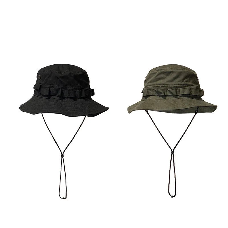 Beaira Summer Men Bucket Hat Outdoor UV Protection Wide Brim Panama Safari Hunting Hiking Hat Mesh Fisherman Hat Beach Sunscreen Cap