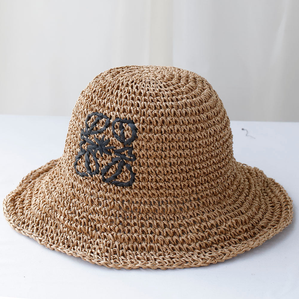 Beaira NEW high quality Handmade stripe Sun Hat Floppy Summer Hats For Women Beach Panama Straw Dome Bucket Hat Femme Shade Hat
