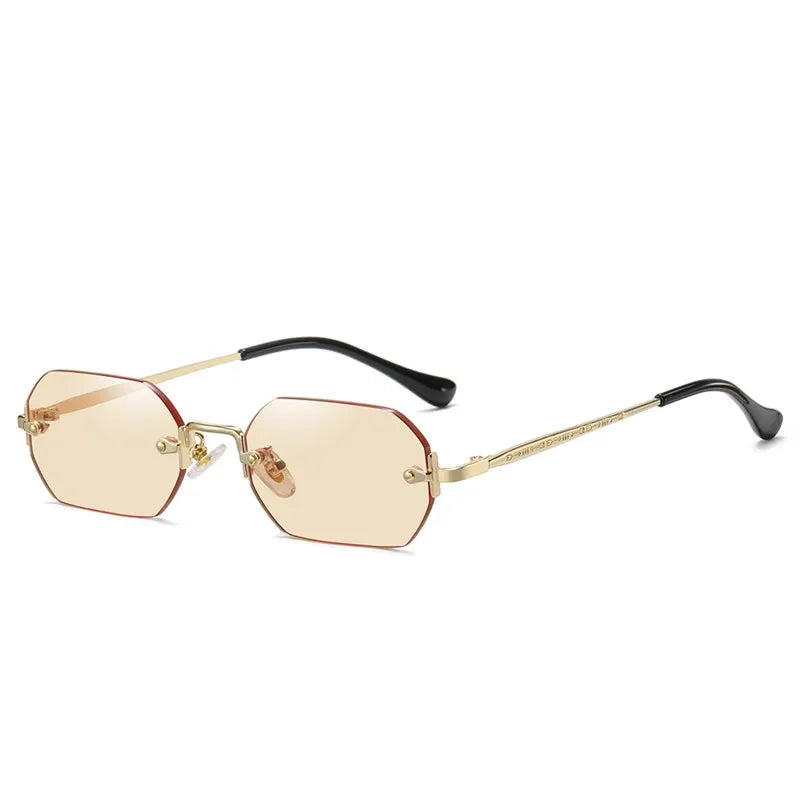 Beaira Vintage Rimless Polygon Sunglasses Women Men Luxury Brand Designer Popular Travel Small Frame Sun Glasses Ladies