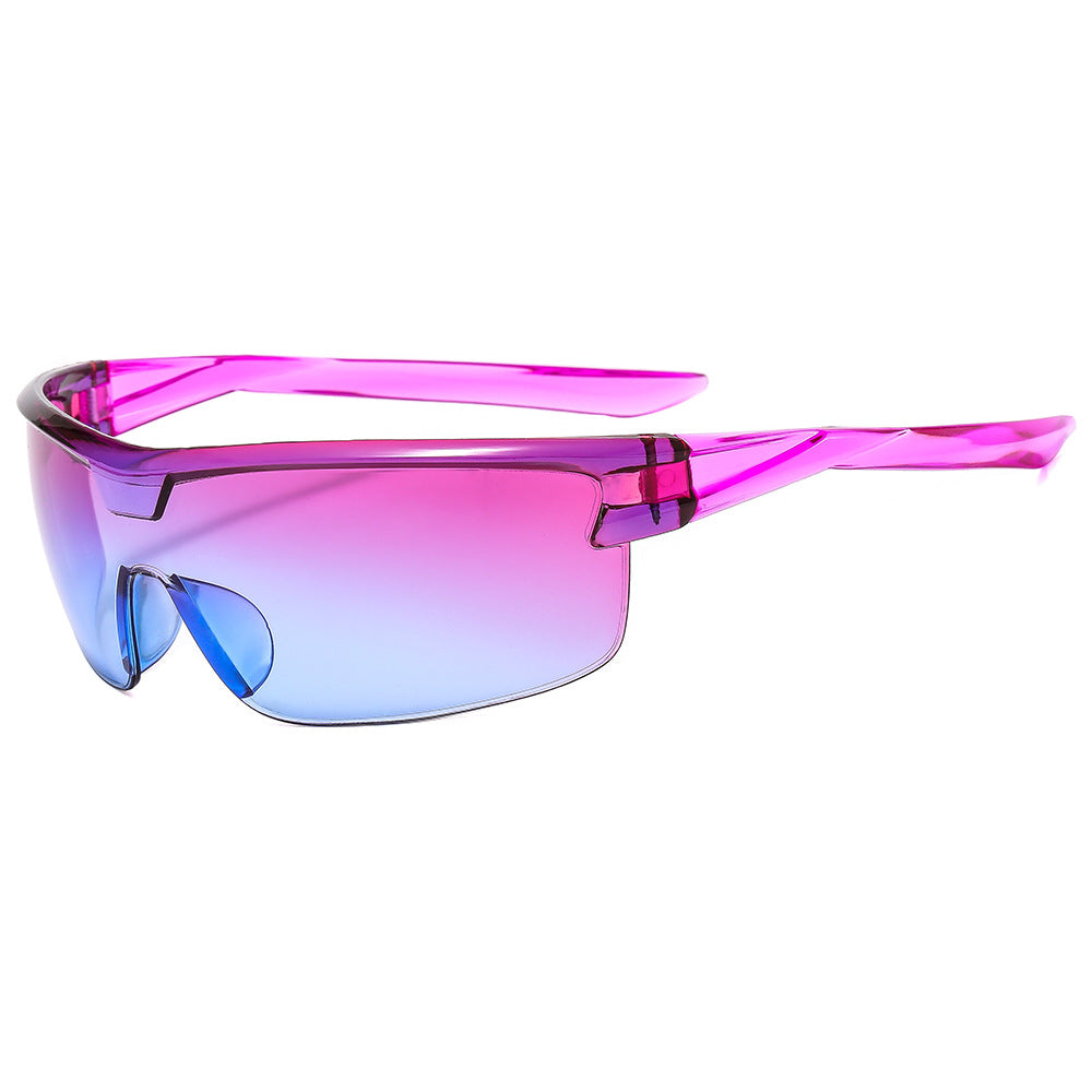 Beaira Women Sport Punk Sunglasses Wrap Around Y2K Sunglasses One Piece Frameless Eyewear Trendy 2000's Shades UV400 Men Glasses