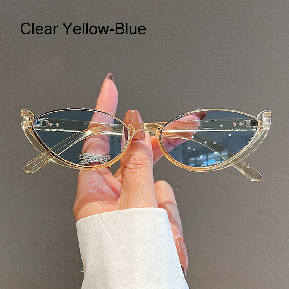 Beaira New Small Cat Eye Sunglasses Women Men Trendy Vintage Shades Eyewear Fashion Driving Cycling Sunglasses Half-frame Sun Glasses
