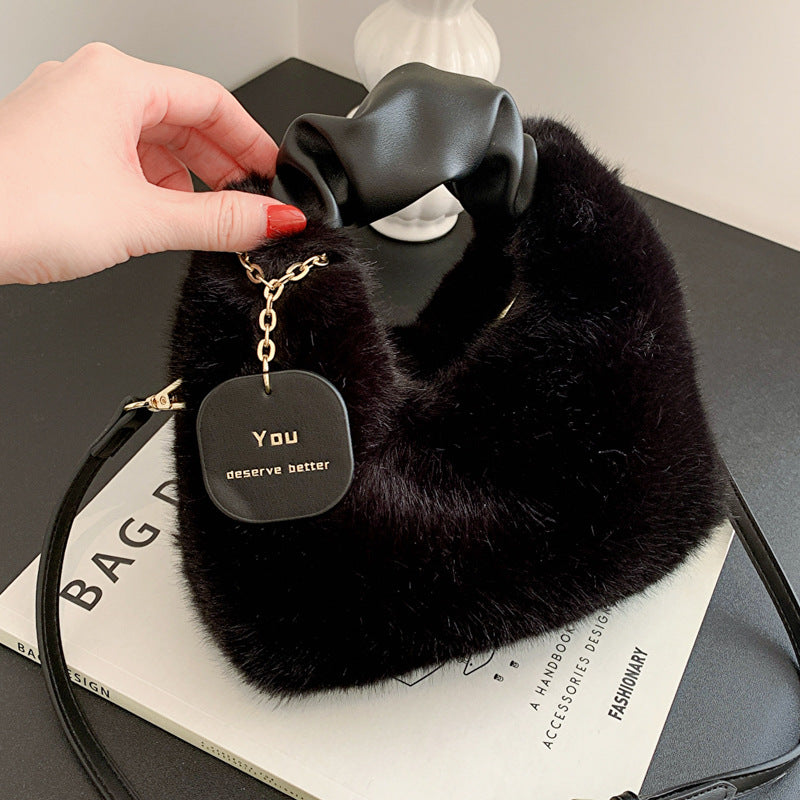 Beaira New Woman Soft Plush Handbags Shoulder Bag Fashion Autumn And Winter Korean Version Simple Crossbody Bags For Traveling Shopping