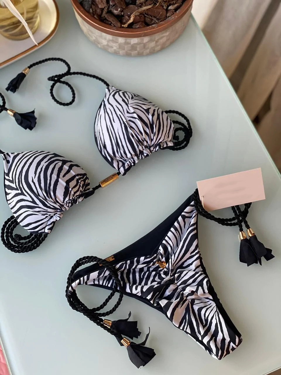 Beaira New Women Bikini Backless Rope Triangle Swimsuit Multicolor