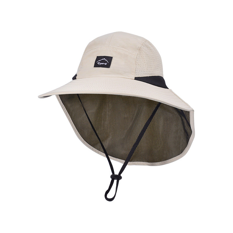 Beaira Summer Water-resistant Men's Fisherman Hats with Shawl Outdoor Hiking Fishing Breathable Wide Brim Bucket Hat Sun UV Protection