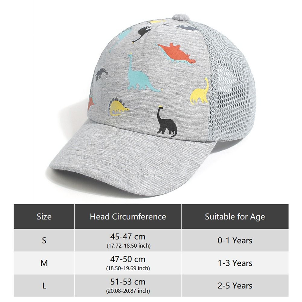 Beaira Printed Dinosaur Kids Sun Hat Toddler Baseball Hat for Baby Boys Girls Cap Age 0-5Y Sun Hat