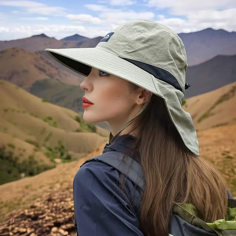 Beaira Unisex Summer Wide Brim Waterproof and Quick-drying Panama Caps Outdoor Visor Bucket Hats Mesh Breathable Sun Hat with Neck Flap