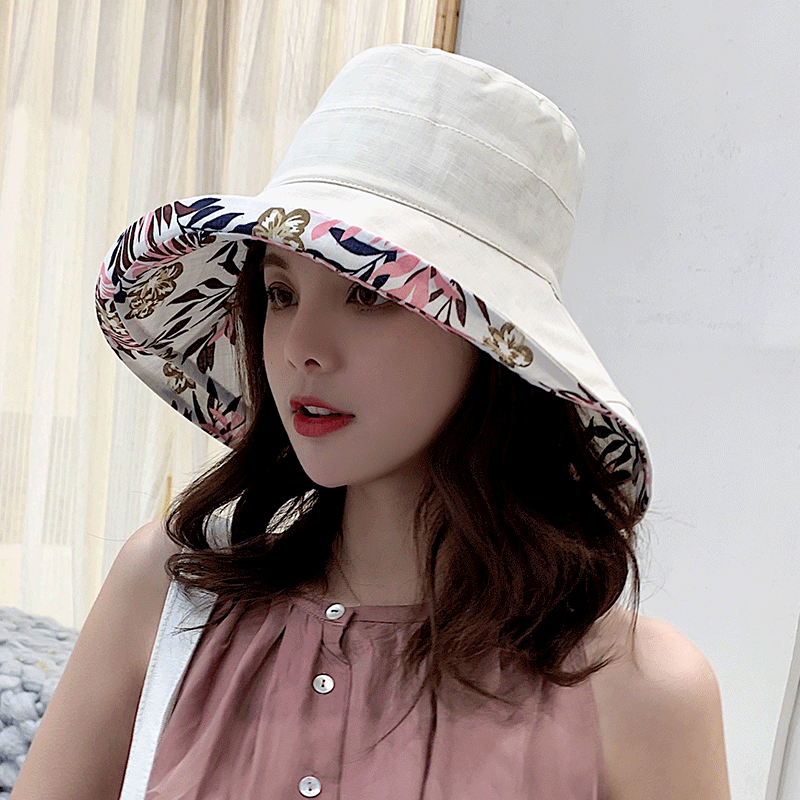 Beaira Women's Hat Bucket hat Panamanian Women Four Seasons Fisherman Hat Big Brim Hat Double-Sided Fisherman Hat Sun Visor Cap