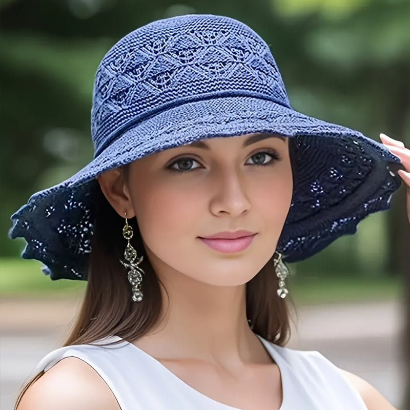 Beaira Korean version new straw hat summer sun hat sun protection wave sun hat beach cool hat women's hat