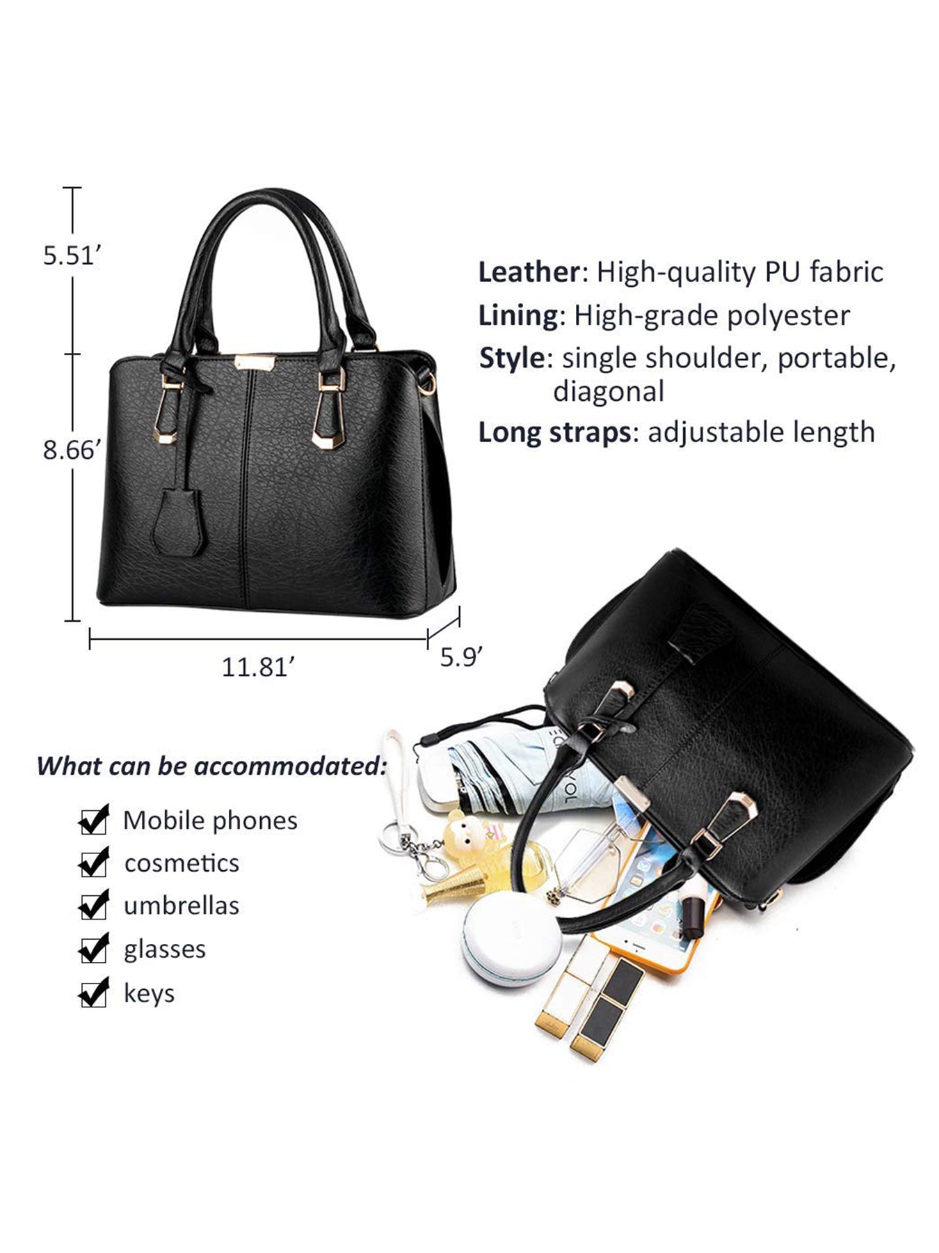 Beaira Women Fashion Purses and Handbags Shoulder Tote Bags Top Handle Satchel for Women