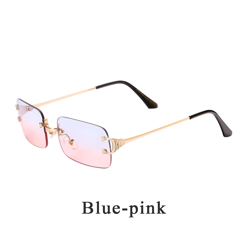 Beaira rimless sunglasses UV400 fashion square metal glasses for men women designer man's brand sun shades for outdoor