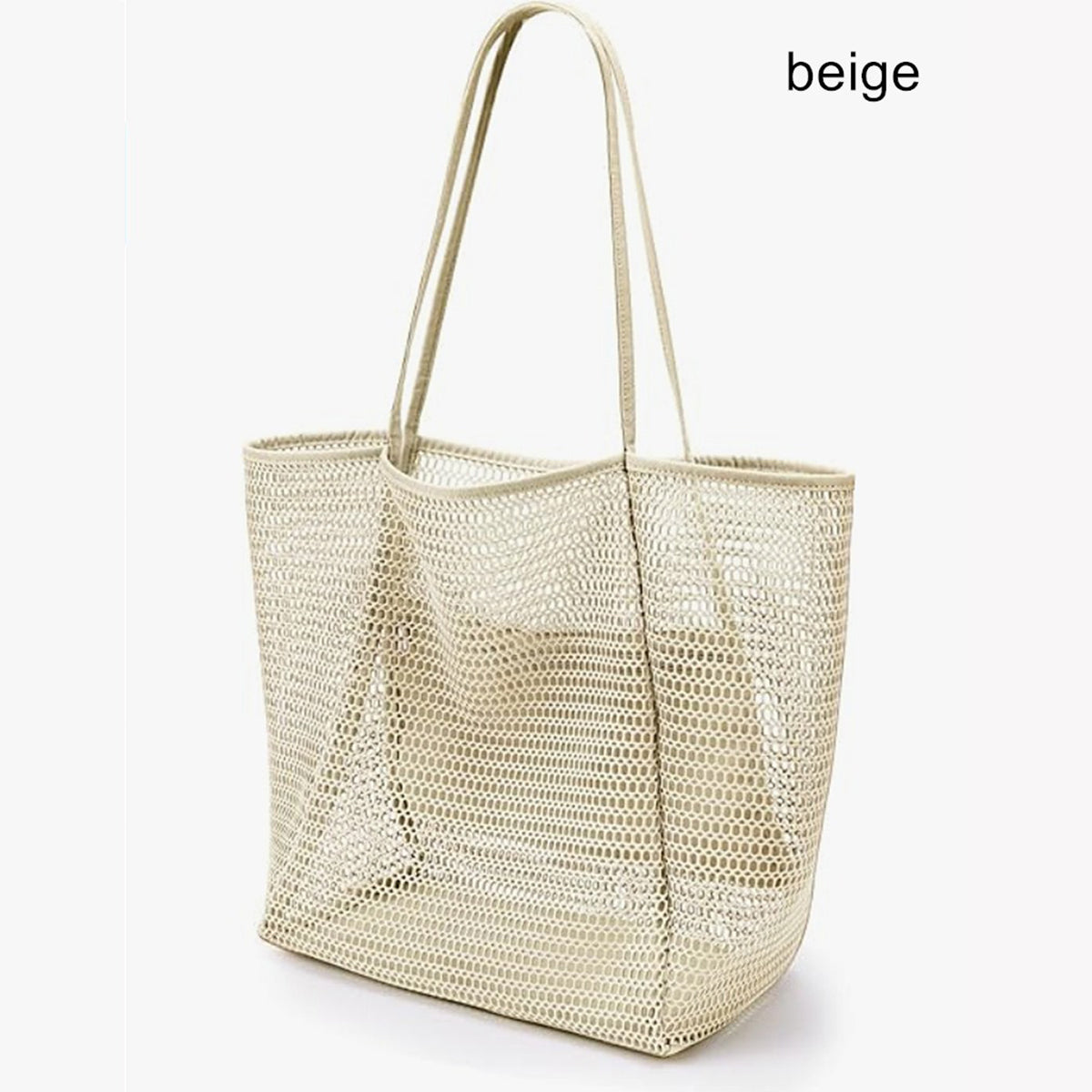 Beaira Mesh Beach Tote Womens Shoulder Handbag,Women's Portable Washing and Swimming Clothing Storage Bag