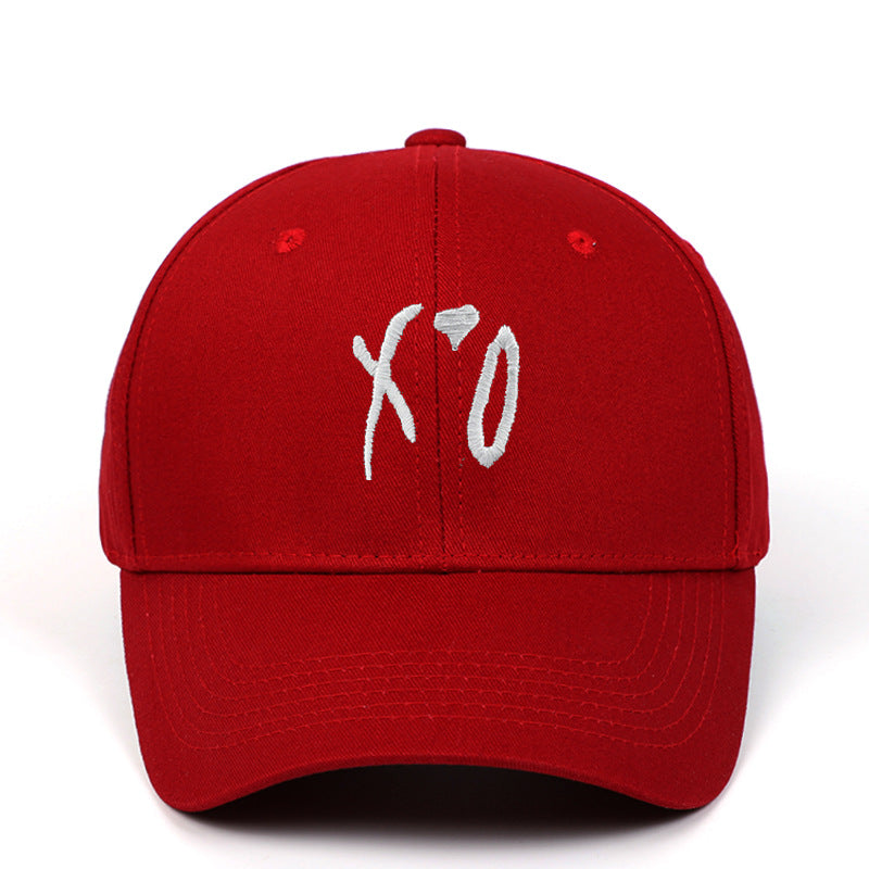 Beaira New Love Hat XO Embroidered Baseball Hat Pure Cotton Hard Top Sunshade Hat Outdoor Leisure Hat