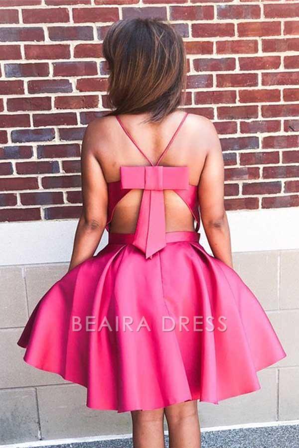 Beaira Sexy Red Spaghetti Strap A-line Homecoming Dress Short Party Gown formal wear dresses