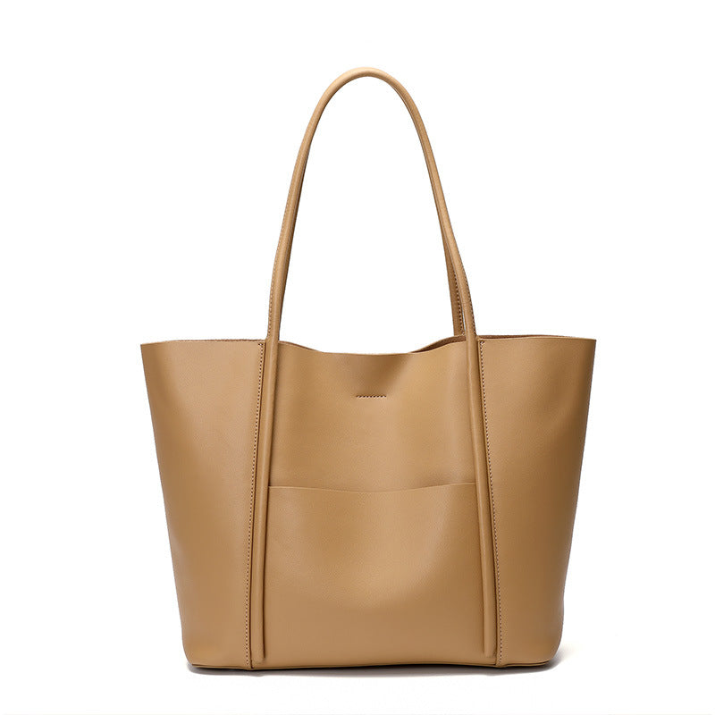 Beaira New Genuine Leather Women's Tote Bags Summer Hand-Held Large Cowhide Commuter Shoulder Bag