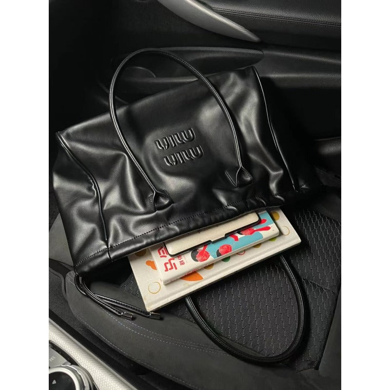 Beaira Fashion Drawstring Handbags PU Women's Crossbody Large Capacity Tote Bag Shopper Waterproof Solid Shoulder Bags for Women
