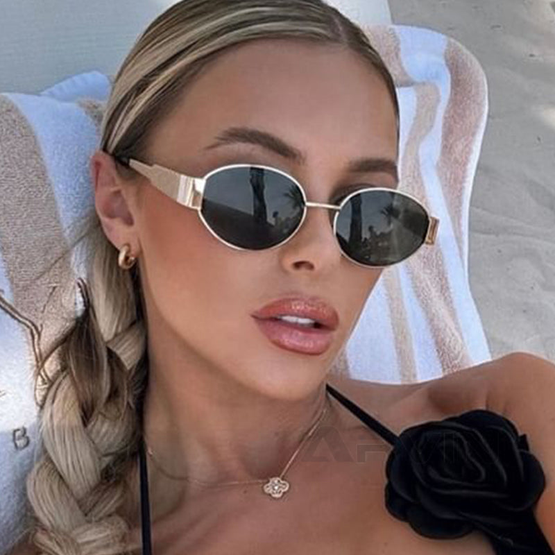 Beaira Fashion Oval Sunglasses Women Retro Trend Outdoor Metal Sun Glasses High Quality Classic Men Luxury Brand Eyewear UV400 Goggles