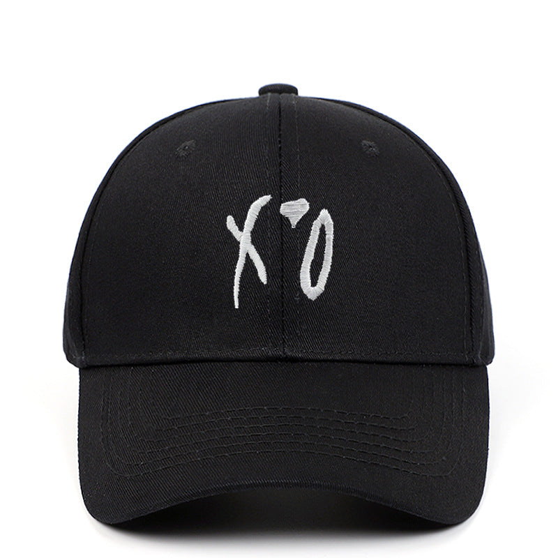 Beaira New Love Hat XO Embroidered Baseball Hat Pure Cotton Hard Top Sunshade Hat Outdoor Leisure Hat