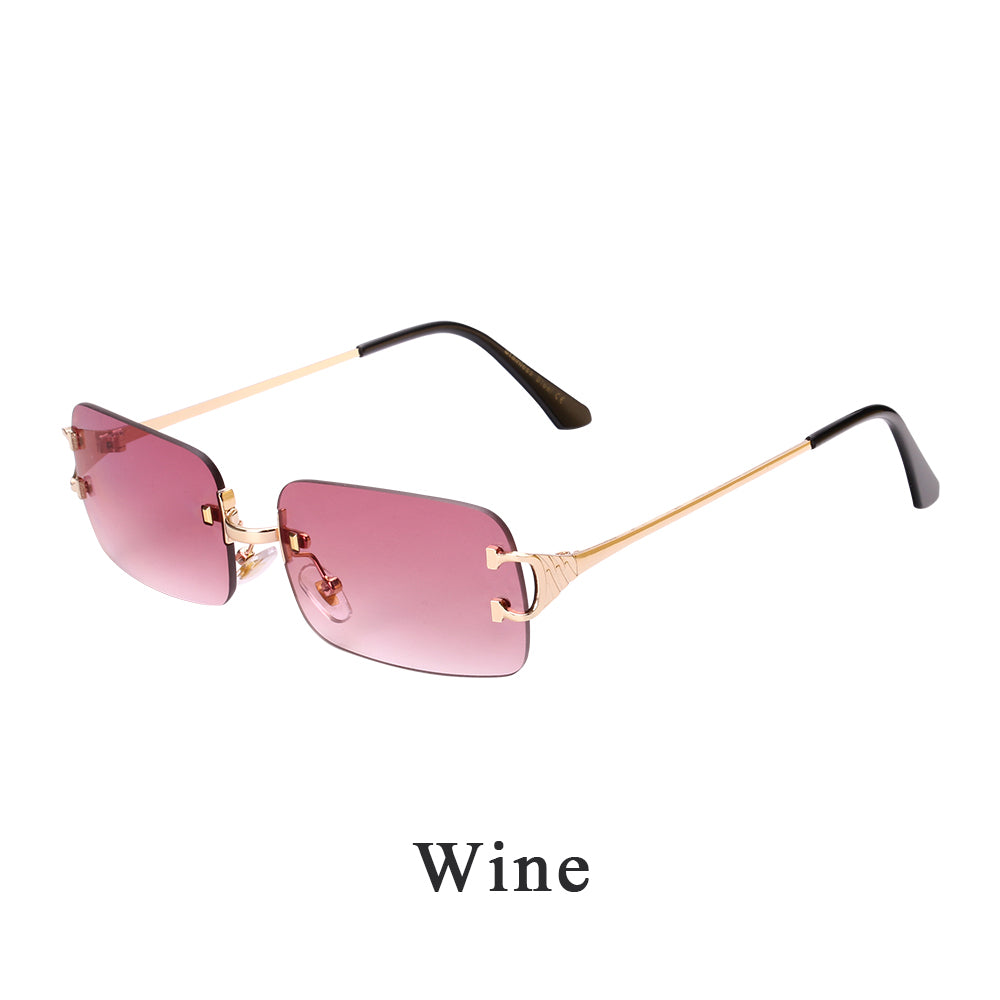 Beaira rimless sunglasses UV400 fashion square metal glasses for men women designer man's brand sun shades for outdoor