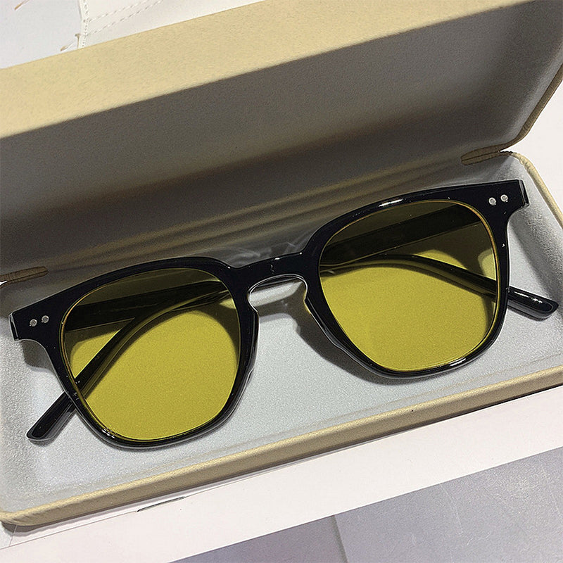 Beaira Yellow Black Shades Vintage Square Cycling Sunglasses Women Oversized Sun Glasses Fashion Uv400 Eyewear Goggles Without Case