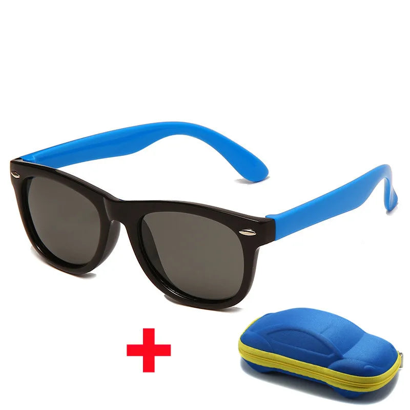 Beaira Baby Silicone Sunglasses with Glasses Box Boys Girls Outdoor Goggles Sun Glasses AC Lens Safety Glasses and Cases Gift for Kids