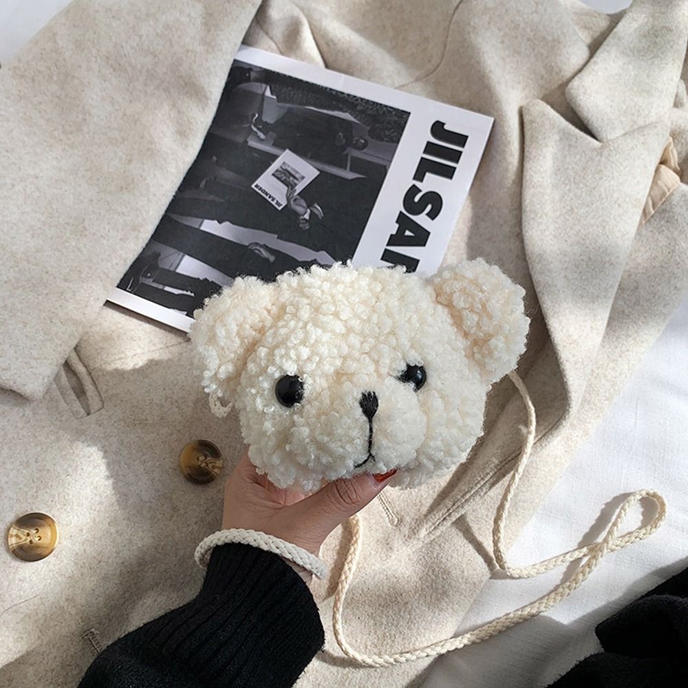 Beaira Children Cute Bear Plush Shoulder Bag Cartoon Messenger Bags Kawaii Plush Purses little Girls Stuffed Animals Backpack For Kids
