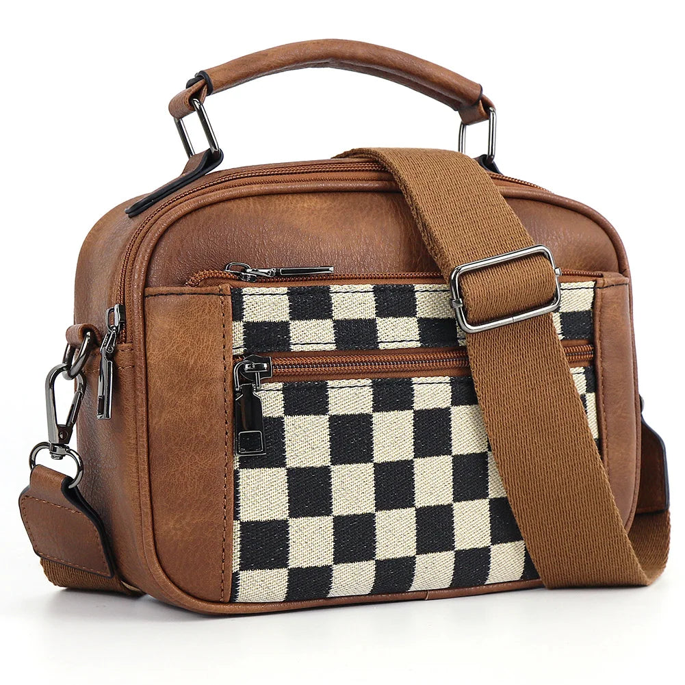 Beaira Shoulder Bag PU Leather Zipper Closure Crossbody Bag for Women with Multi-Pocket Top Handle Bag Satchel Purse for Work Travel