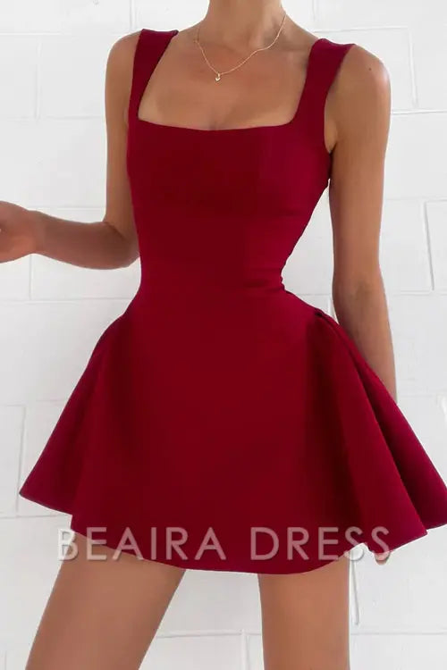 Beaira Simple Romance You Flare ball Mini Dress New Arrivals - Red