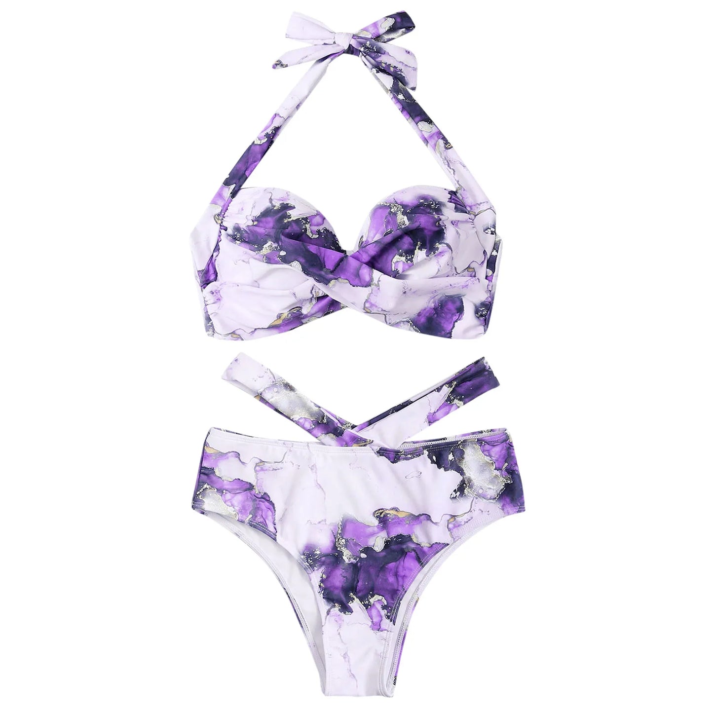 Beaira Swimsuit Woman Fashion New Tie Dye Printed Two Pieces Swimwear Bikinis Brazilian Popular Swim Wear Bathing Suit