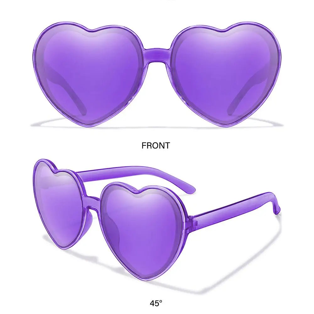 Beaira Trendy Cosplay Party Glasses Eyewear Heart-Shaped Sunglasses UV400 Protection Heart Sunglasses for Women Clout Goggle
