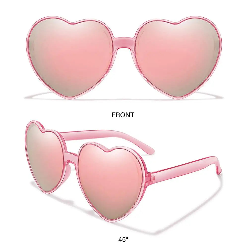 Beaira Trendy Cosplay Party Glasses Eyewear Heart-Shaped Sunglasses UV400 Protection Heart Sunglasses for Women Clout Goggle
