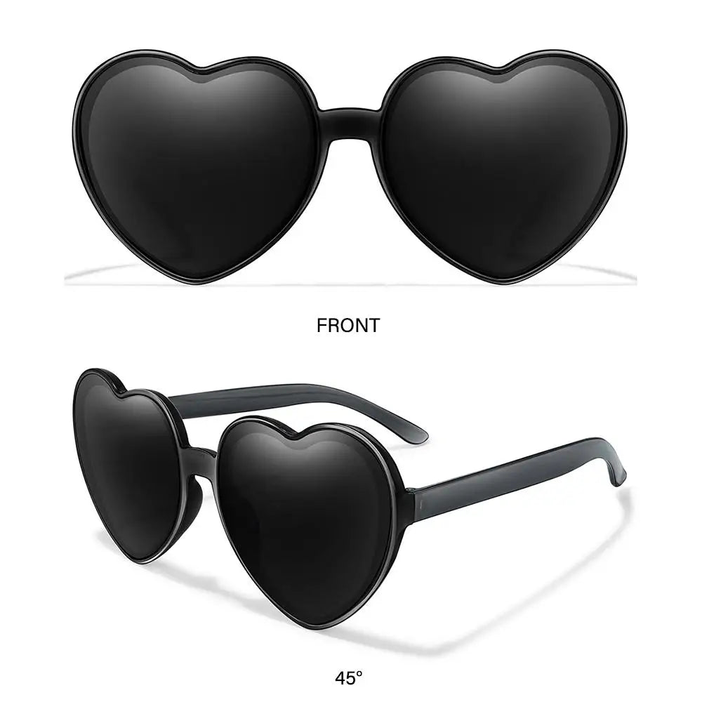 Beaira Trendy Cosplay Party Glasses Eyewear Heart-Shaped Sunglasses UV400 Protection Heart Sunglasses for Women Clout Goggle