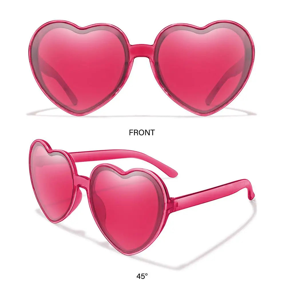Beaira Trendy Cosplay Party Glasses Eyewear Heart-Shaped Sunglasses UV400 Protection Heart Sunglasses for Women Clout Goggle