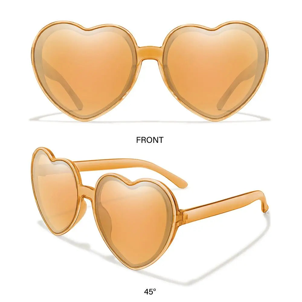 Beaira Trendy Cosplay Party Glasses Eyewear Heart-Shaped Sunglasses UV400 Protection Heart Sunglasses for Women Clout Goggle