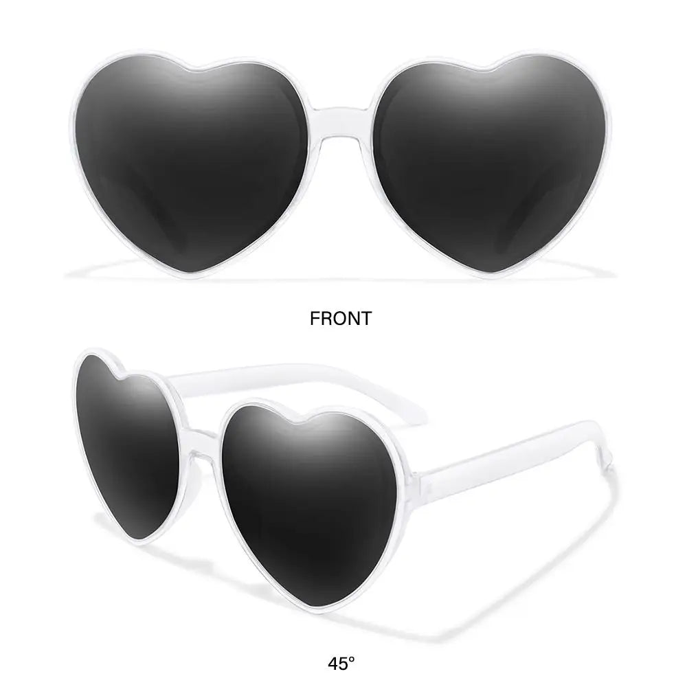 Beaira Trendy Cosplay Party Glasses Eyewear Heart-Shaped Sunglasses UV400 Protection Heart Sunglasses for Women Clout Goggle