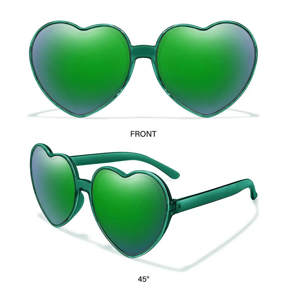 Beaira Trendy Cosplay Party Glasses Eyewear Heart-Shaped Sunglasses UV400 Protection Heart Sunglasses for Women Clout Goggle