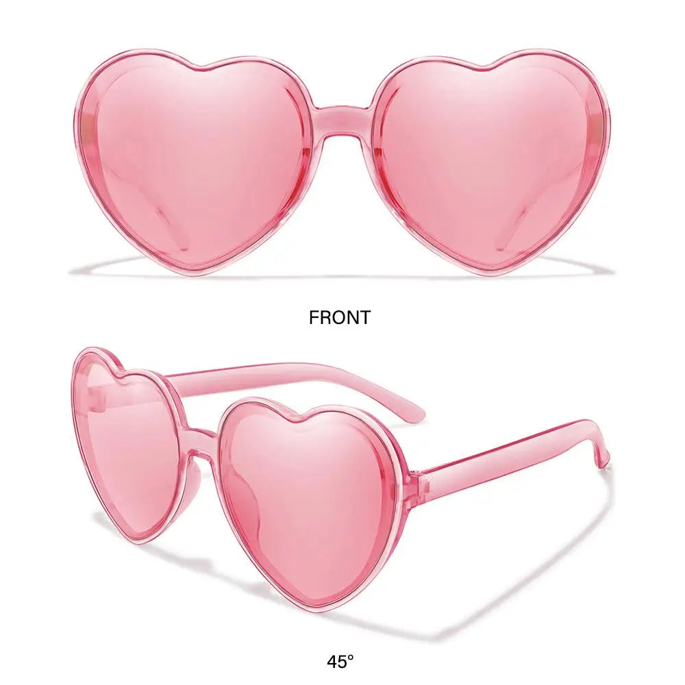 Beaira Trendy Cosplay Party Glasses Eyewear Heart-Shaped Sunglasses UV400 Protection Heart Sunglasses for Women Clout Goggle
