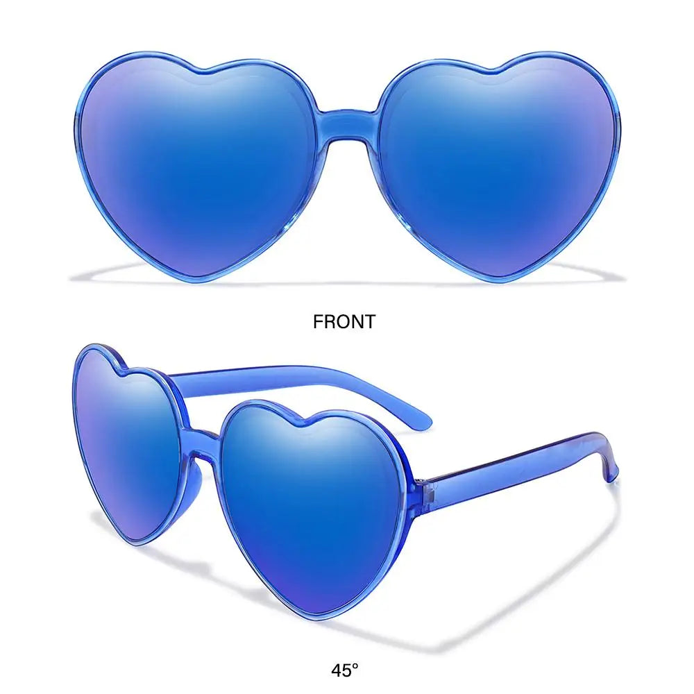 Beaira Trendy Cosplay Party Glasses Eyewear Heart-Shaped Sunglasses UV400 Protection Heart Sunglasses for Women Clout Goggle