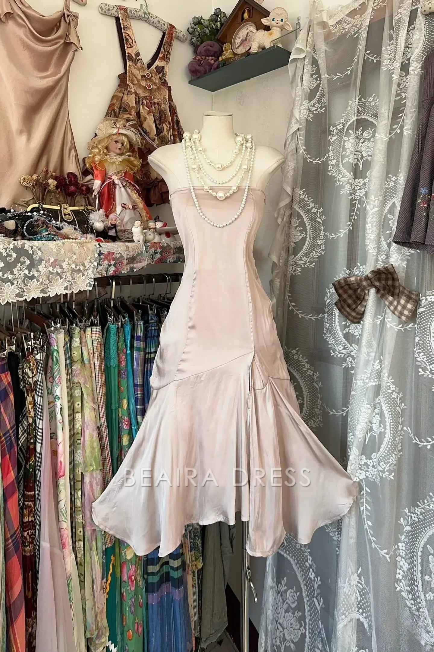 Beaira Vintage Fashion Mermaid Strapless Short Length Homecoing Birthday Dress Cocktail Dresses