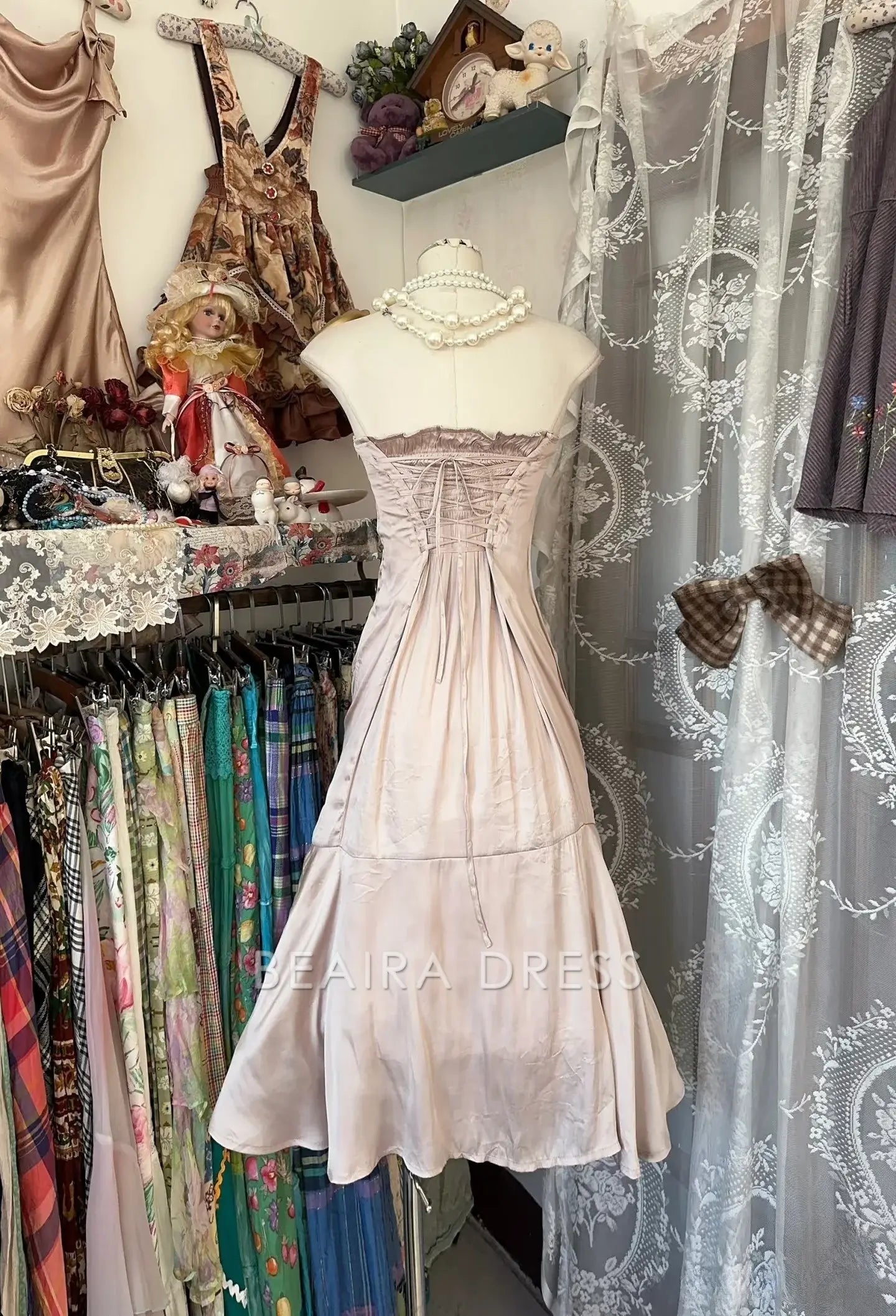 Beaira Vintage Fashion Mermaid Strapless Short Length Homecoing Birthday Dress Cocktail Dresses