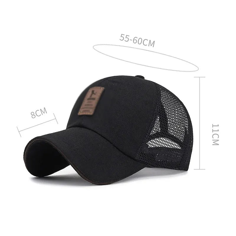 Beaira Visor Net Cap Summer Baseball Cap Mesh Men Women Bone Snapback Trucker Cap Dad Hat Outdoor Sport Cap Label Stick Adjustable Hat