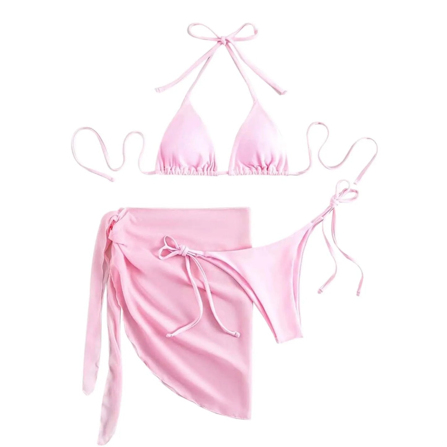 Beaira White Print Push Up Swimsuits Women Push Up Bikinis Set 3 Piece 2024 Mujer Swimwear Mesh Skirts Kontted Bathing Suit Beachwear