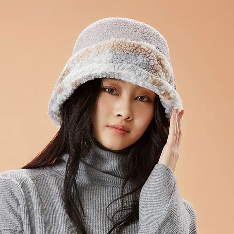 Beaira Winter Bucket Hat for Women Keep Warm Cap Outdoor Casual Hats For Ladies Girls Riding Windproof 56-58cm
