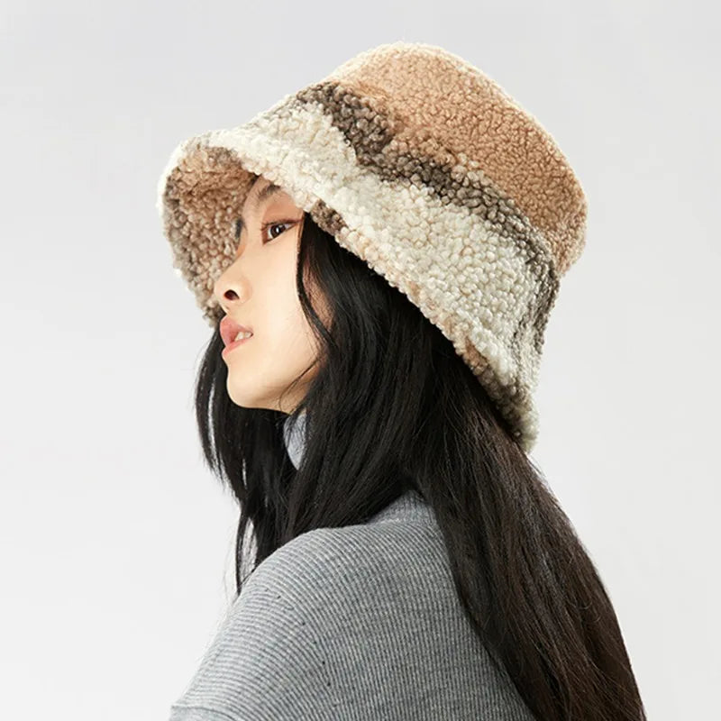 Beaira Winter Bucket Hat for Women Keep Warm Cap Outdoor Casual Hats For Ladies Girls Riding Windproof 56-58cm