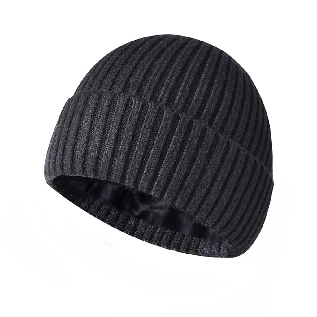 Beaira Winter inner velvet thickened warm adult unisex woolen knitted hat Skullies & Beanies