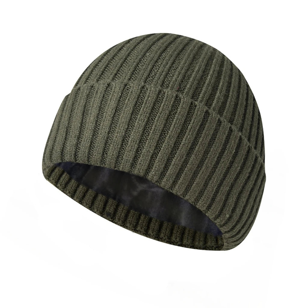 Beaira Winter inner velvet thickened warm adult unisex woolen knitted hat Skullies & Beanies